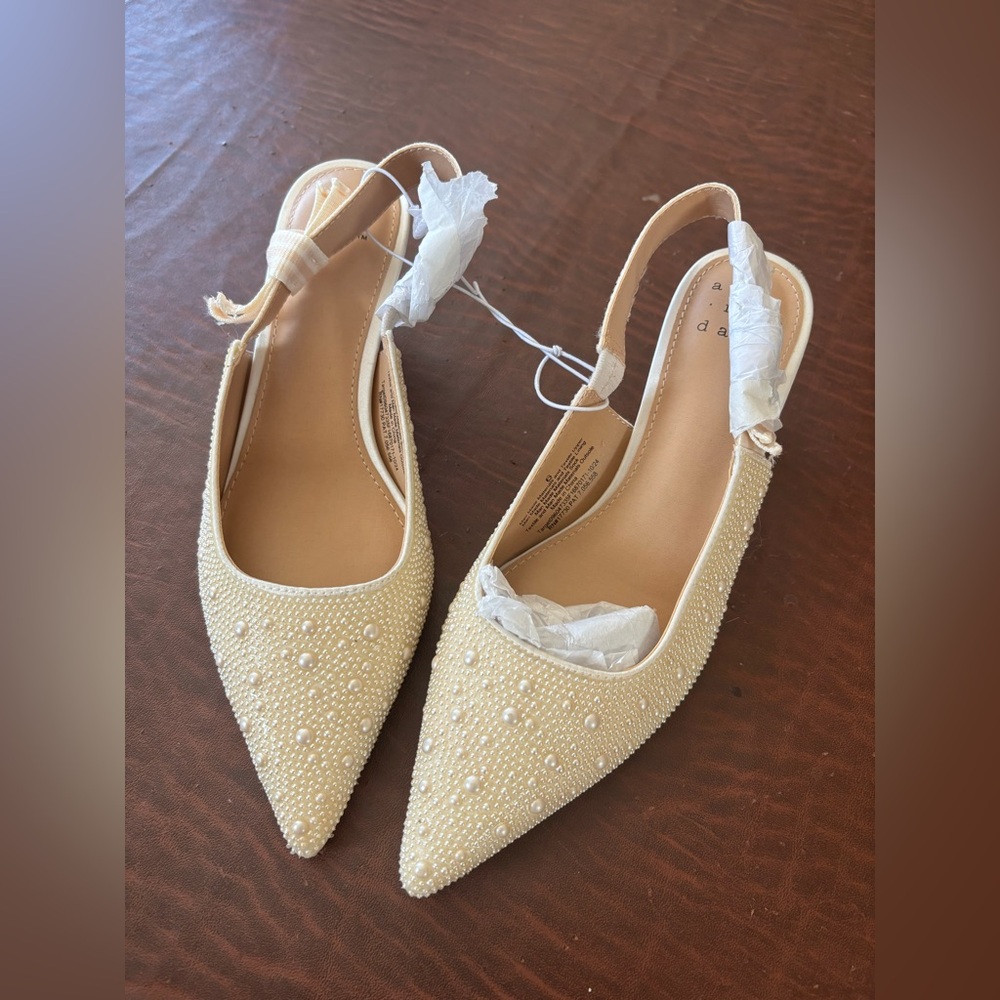 A New Day Ivory Pearl Slingback Heels - Picture 7 of 10